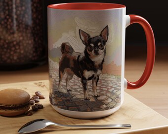 Chihuahua Coffee Mug | Post Impressionist Dog Art Ceramic Cup