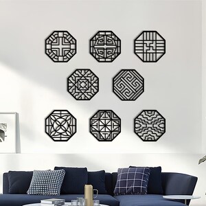 Korean Traditional Patterns Wall Hangings For Livingroom| Korean Symbols Wall Decor|Decorative Traditional Designs Wall Art|Asian Wall Signs