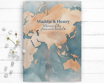 Places Traveled Couples Book, Traveller Diary, Couples Journal, Traveler Gift for Her, Personalized Gift for Couples, Couples Travel Journal
