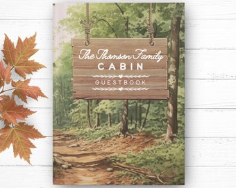 Cabin Guestbook | Cottage Rental Guest Book | Rustic Guestbook | Mountain Guest Book | Rental Guestbook | Custom Guestbook with Family Name