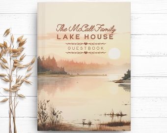 Custom Rustic Guestbook | Lake House Decor | Lake House Guest Book | Hardcover Guestbook for Cabin | Mountain Guest Book | Lake House Gift