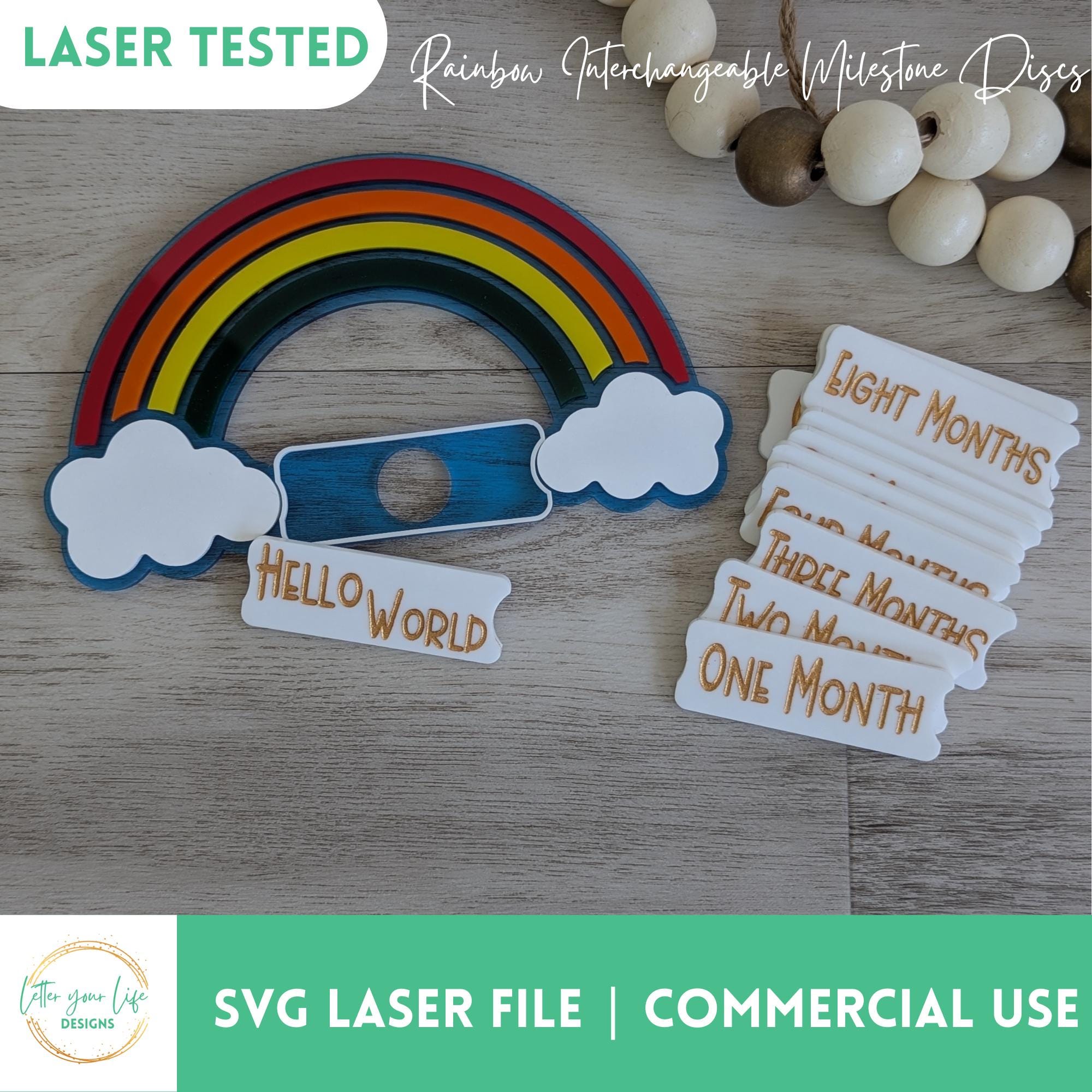 Rainbow Baby Milestone Discs SVG Laser File (digital Download) - Etsy