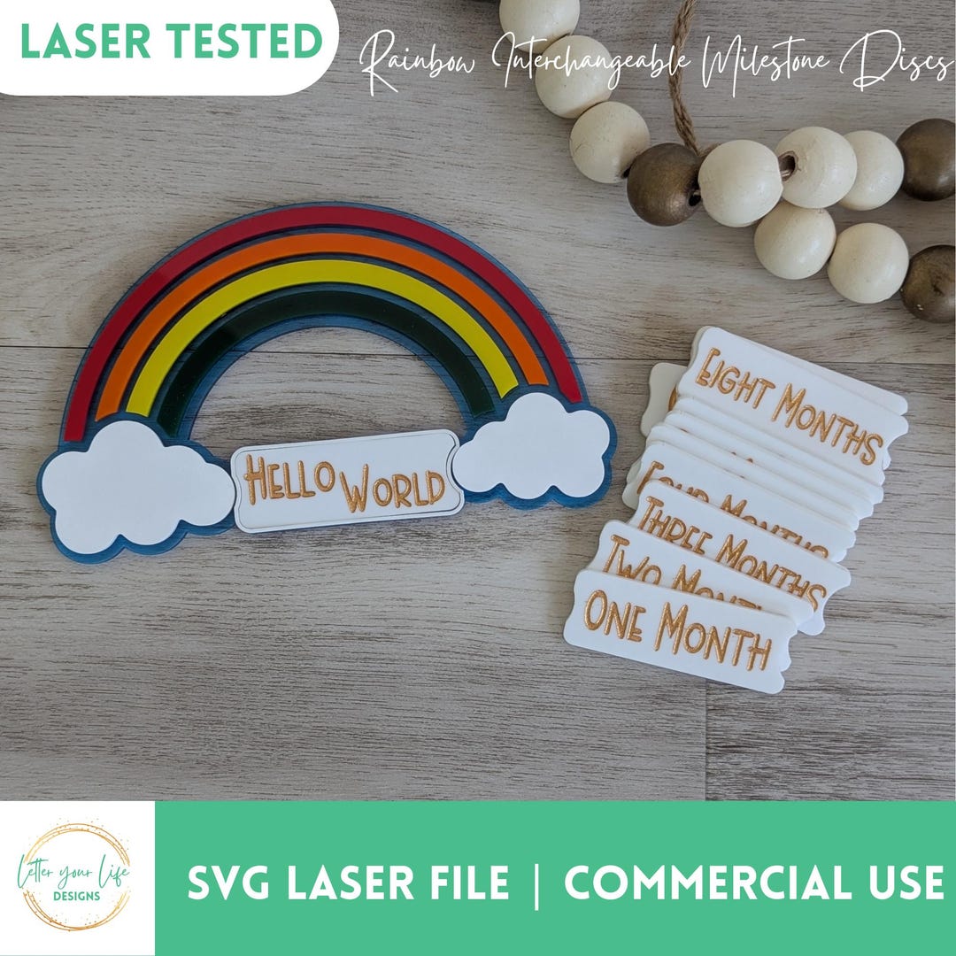 Rainbow Baby Milestone Discs SVG Laser File (digital Download) - Etsy