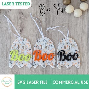 SVG Geist Tag Boo Korb Tag Halloween Namensschilder Halloween Eimer Tags Benutzerdefinierte Namensschilder Halloween-Dekor Halloween-Geschenke Halloween Boo Korb