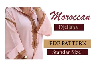 Women's Standard Size Djellaba PDF Sewing Pattern