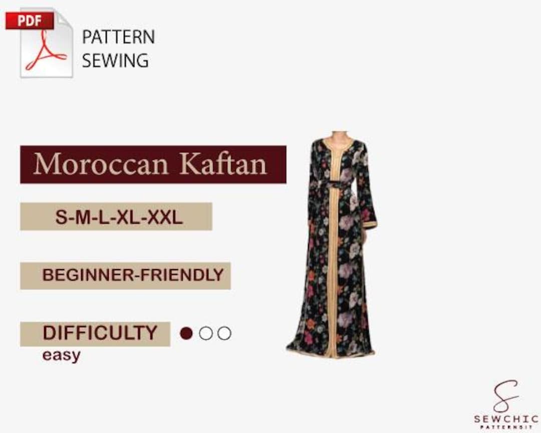 Moroccan Kaftan PDF Sewing Pattern - Etsy