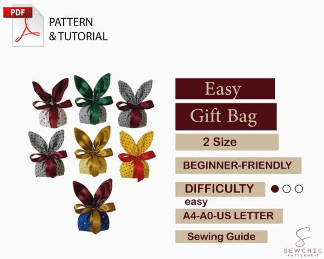 2-in-1 Bunny Ears Bag Pattern | DIY Treat Pouch | PDF Sewing Guide for ...