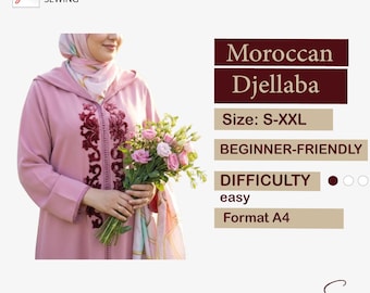 Women's Moroccan Djellaba Sewing Pattern, Size S-XXL (Digital Download)