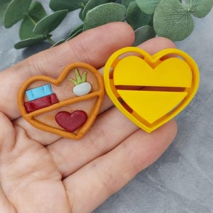 Bookshelf Cutter, Heart Bookhelf clay cutter, Shaped polymer clay cutter #2