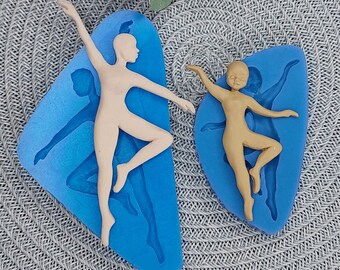 Juego de moldes de silicona de bailarina: molde de arcilla para muñecas en miniatura