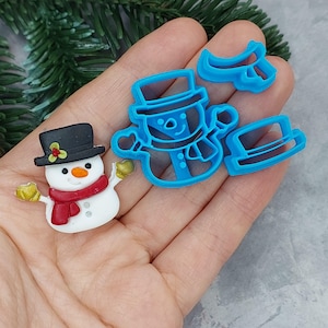 Snowman Clay Cutter, Christmas clay cutter, Winter clay cutter, Holiday polymer clay cutter