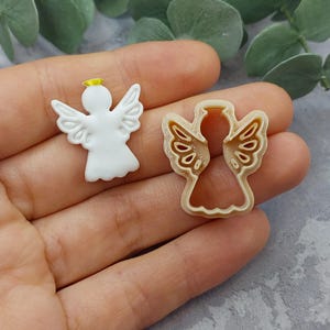 Cortador de arcilla de ángel, cortadores de arcilla polimérica de ángel navideño, cortador de arcilla navideña, cortador de arcilla de invierno, cortador de arcilla polimérica navideña