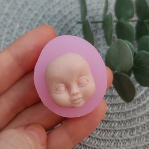 Silicone face mold, Silicone mold face of doll for clay, Doll face mold, Cute face mold, Face mould, Polymer play molds