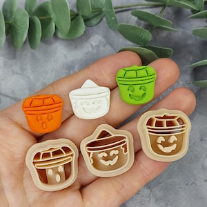Pumpkin Trick or Treat Bucket Clay Cutter, Pumpkin polymer clay cutter, Halloween clay cutter, Fall clay cutter