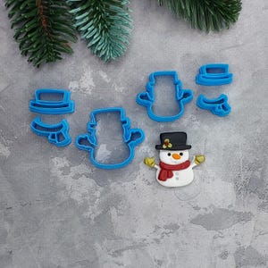 Snowman Clay Cutter, Christmas clay cutter, Winter clay cutter, Holiday polymer clay cutter