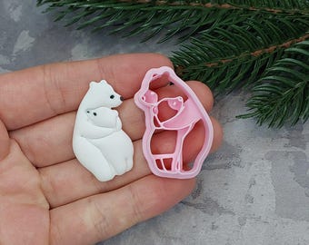 Polar Bear clay cutter, Bear polymer clay cutter, Festive Clay Cutter, Animal clay cutter