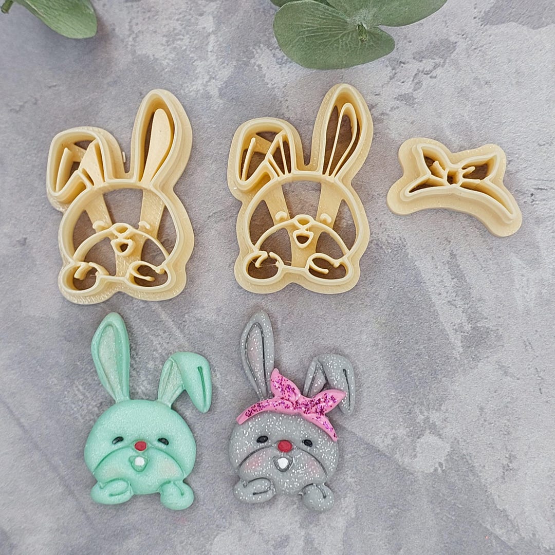 Bunny Clay Cutters, Rabbit Polymer Clay Cutter, Animal Clay Cutter ...