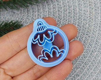Adorno navideño de bola, cortador de arcilla, accesorio de invierno