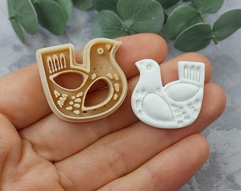 Floral Dove Polymer Clay Cutter Set: Bird Earrings (25-35mm)