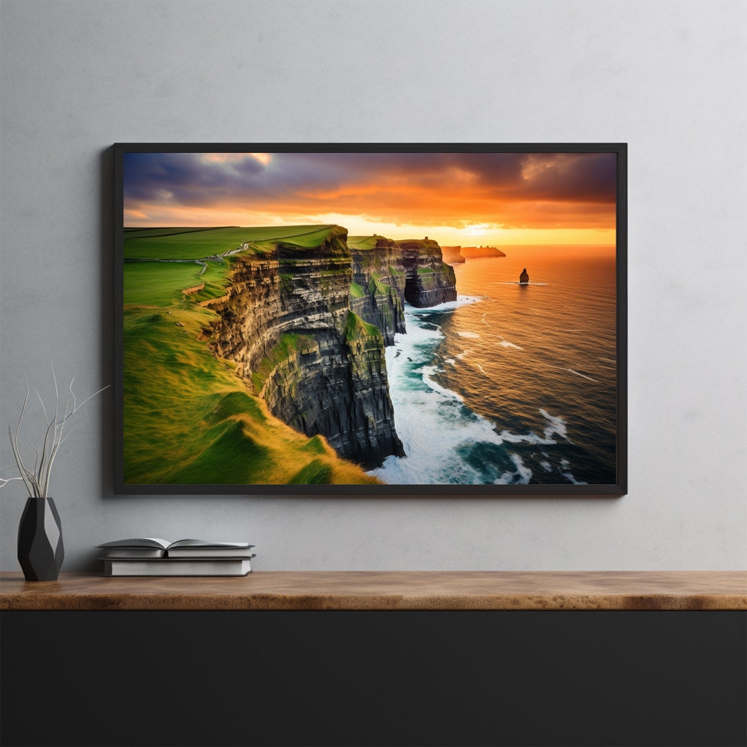 Cliffs of Moher Wall Art, Home Décor Landscape, Ireland Poster, Cliffs