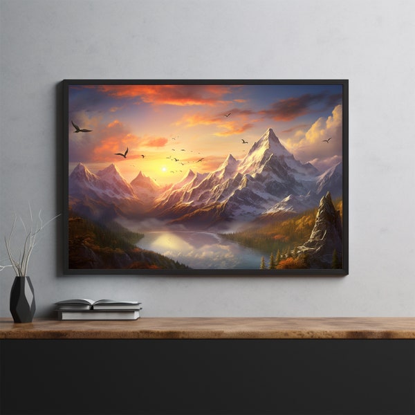 Swiss Alps Mountains Wall Art, Large Printable Wall Art, Wall Poster, Modern Home Decor, Nature Decoration, Wall Decor, Mountain Art Print