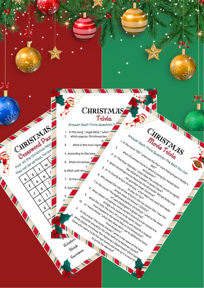 Printable Christmas Game Bundle Christmas Party Games Christmas Games