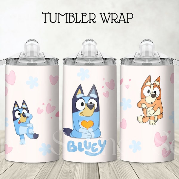 Blue Dog Tumbler Wrap, Blue Cartoon Sublimation Designs, 12oz Tumbler Wrap, Blue Dog Tumbler Wrap, Commercial Use