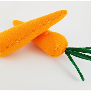 Felt Carrot PDF Pattern - PDF Sewing Pattern + Tutorial step by step - Play Food in Real Size