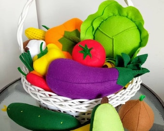 Kit 12 Felt Vegetables PDF Pattern - PDF Sewing Pattern + Tutorial step by step