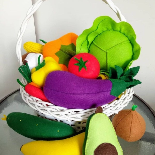 Kit 12 Felt Vegetables PDF Pattern - PDF Sewing Pattern + Tutorial step by step