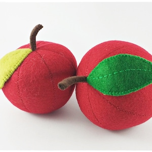 Felt Apple PDF Pattern - PDF Sewing Pattern + Tutorial step by step - Play Food in Real Size