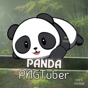 Panda PNGtuber - Dibujos animados - Twitch - YouTube - Vtuber - Listo para usar - Veadotube - Transmisión - OBS Streamlabs - Prefabricado