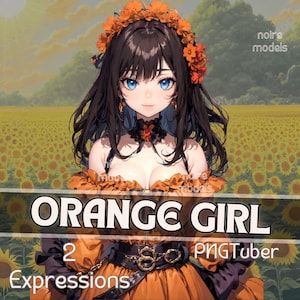 Orange Girl PNGTuber - Veadotube, PNGTuber plus - Twitch Youtube Streams - VTuber-model - Betaalbaar PNGTuber-model - Schattig
