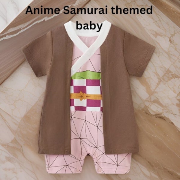 Anime Samurai sensei  Baby Romper, Newborn Boy Long sleeve romper, Soft Cotton Jumpsuit, Fun Baby boy or Girl Clothes, Ideal Anime Fans Gift