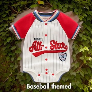 Baby Baseball Onesie - 'Mommy's All Star' Newborn Jumpsuit, Perfect for First Photoshoot, Unique Sports-Themed Baby Gift