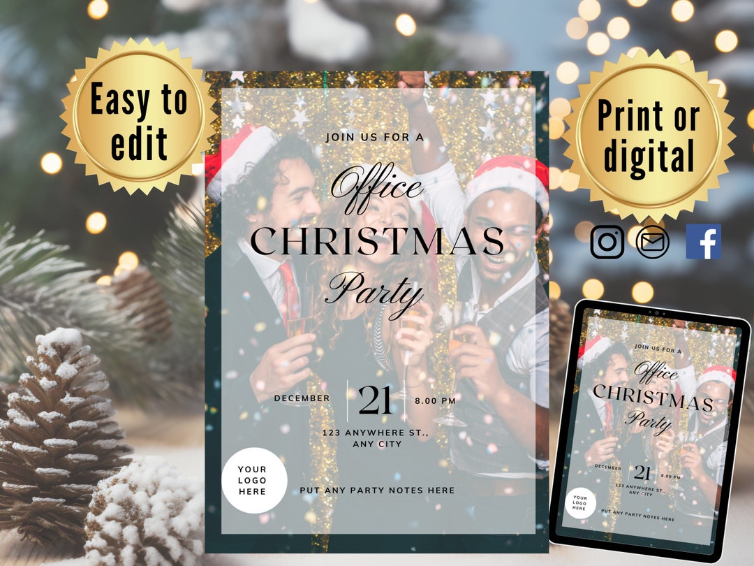 WORK CHRISTMAS PARTY Invitation Company Christmas Invitationeditable