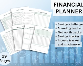 Finance Planner BUNDLE! Budget Planner Templates, Financial Savings Tracker Printable Binder, Monthly Debt, Bill, Spending, Expenses Tracker
