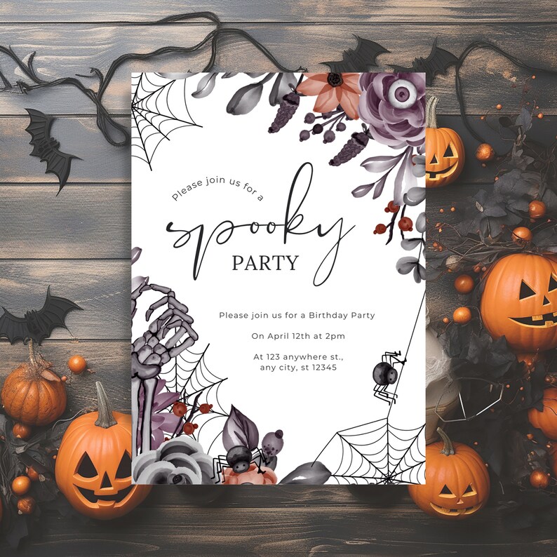 Editable Halloween Invitation Halloween Party Invitation Etsy