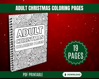Christmas Coloring Pages | Christmas Coloring | Stress Relief | Printable Adult Coloring Page | Instant Download | winter Coloring Pages
