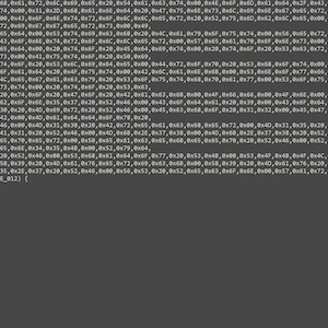 May include: A dark gray digital screen displaying a block of programming code. The text includes hexadecimal values, a function named ECLIPSE_011, a switch statement, and multiple case lines returning specific hexadecimal values like 0x1A and 0x26.