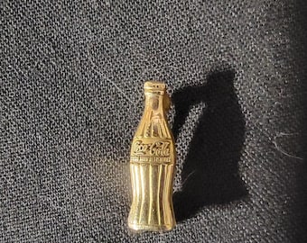 Pin - Coca-Cola 10kt Gold Bottle Lapel Pin with Free Domestic Shipping