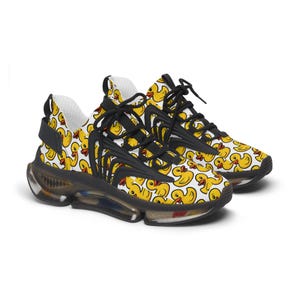 Rubber Duckie Mesh Sneakers for Women - Jeep Lovers Footwear, Quirky Duck Shoe Gift, Casual Rubber Duckie Sneakers, Novelty Sneaker Gift,