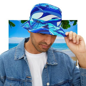 Tropical Fish Bucket Hat, Beach Style Hat, Summer Accessory, Vacation Gear, Gift for Ocean Lovers, AOP Design