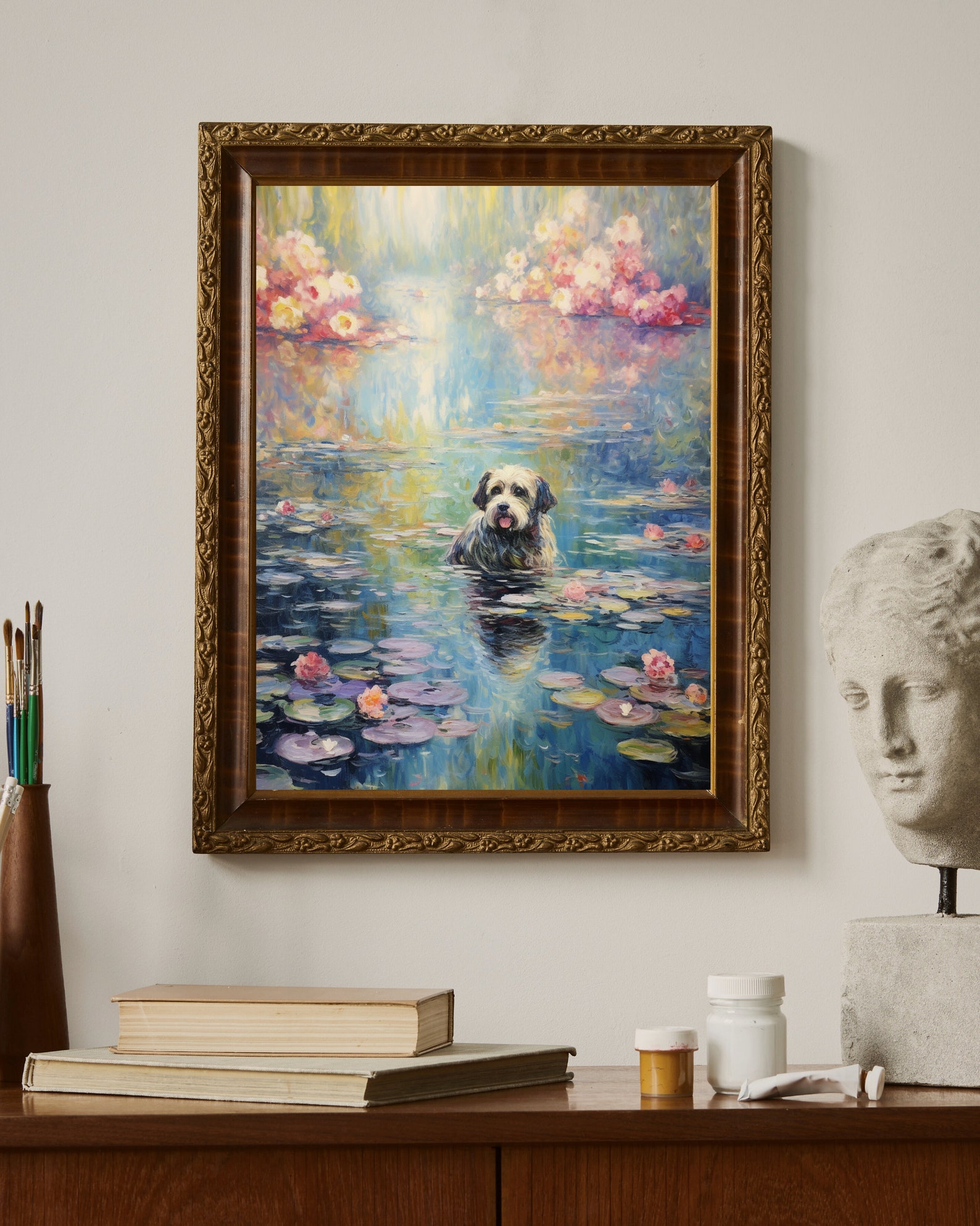 The Water Lilies Print- Parody of Claude Monet's Painting With Dog ...