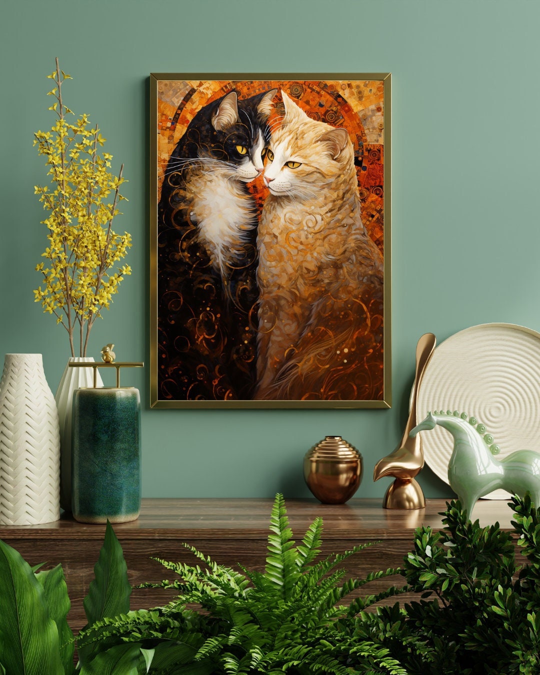 The Kiss by Gustav Klimt- Parody of the Famous Painting With a Cat