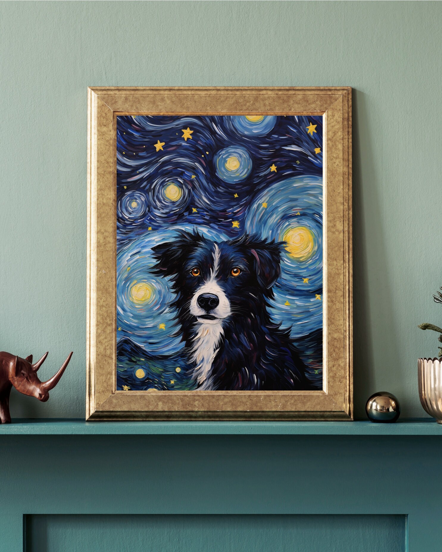 divertente gatto X notte stellata poster & stampe di Pecco