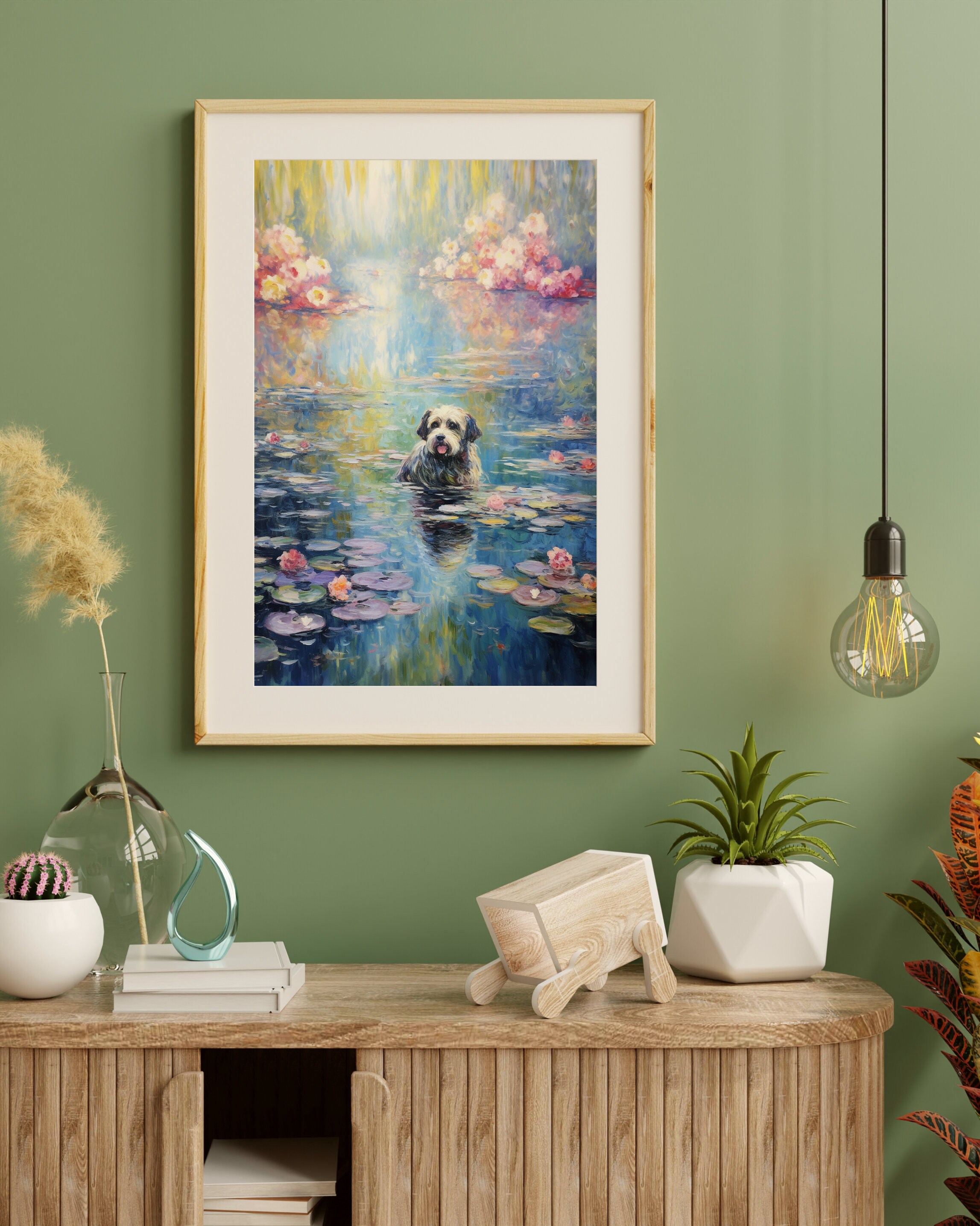 The Water Lilies Print- Parody of Claude Monet's Painting With Dog ...