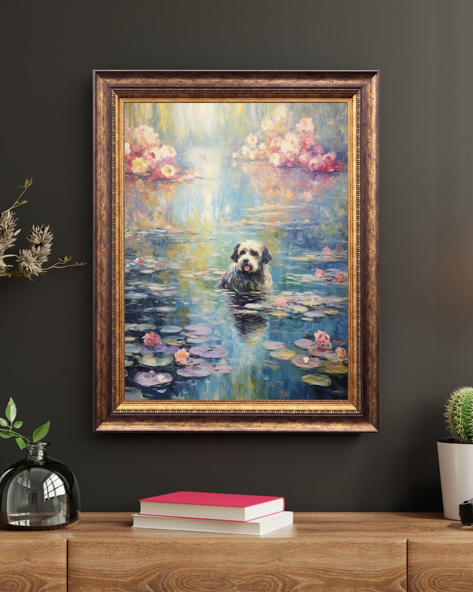 The Water Lilies Print- Parody of Claude Monet's Painting With Dog ...