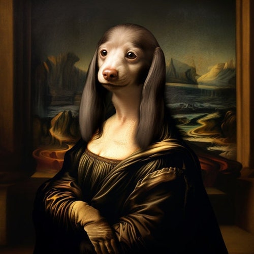 エドヴァルド・ムンクの叫び - 犬を描いた有名な絵画のパロディ