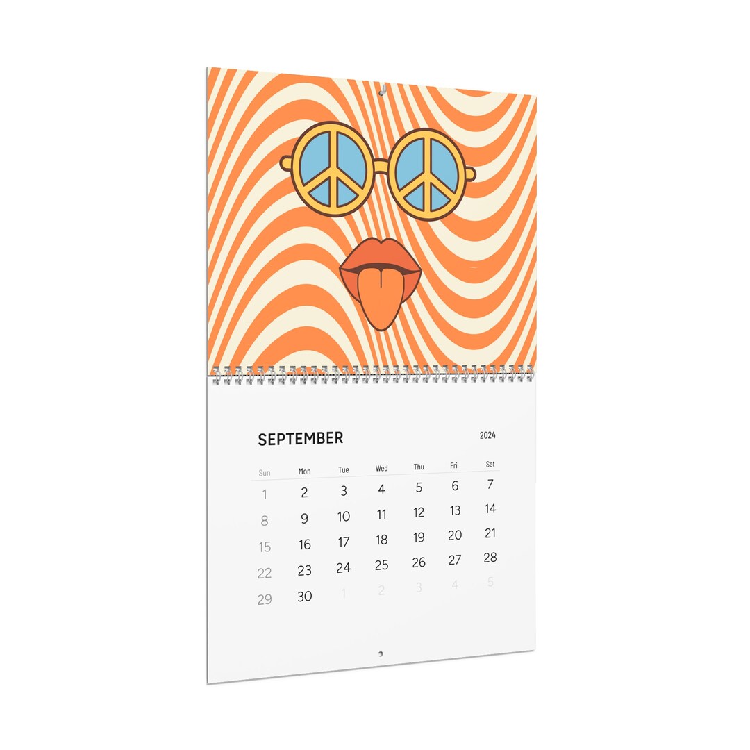 2024 Calendar, Wall Calendars, Retro Flowers, Planner, Wall Art